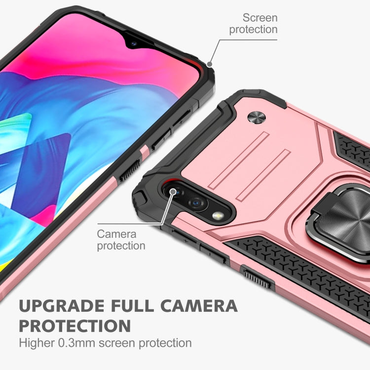 For Samsung Galaxy A10 / M10 Magnetic Armor Shockproof TPU + PC Case with Metal Ring Holder