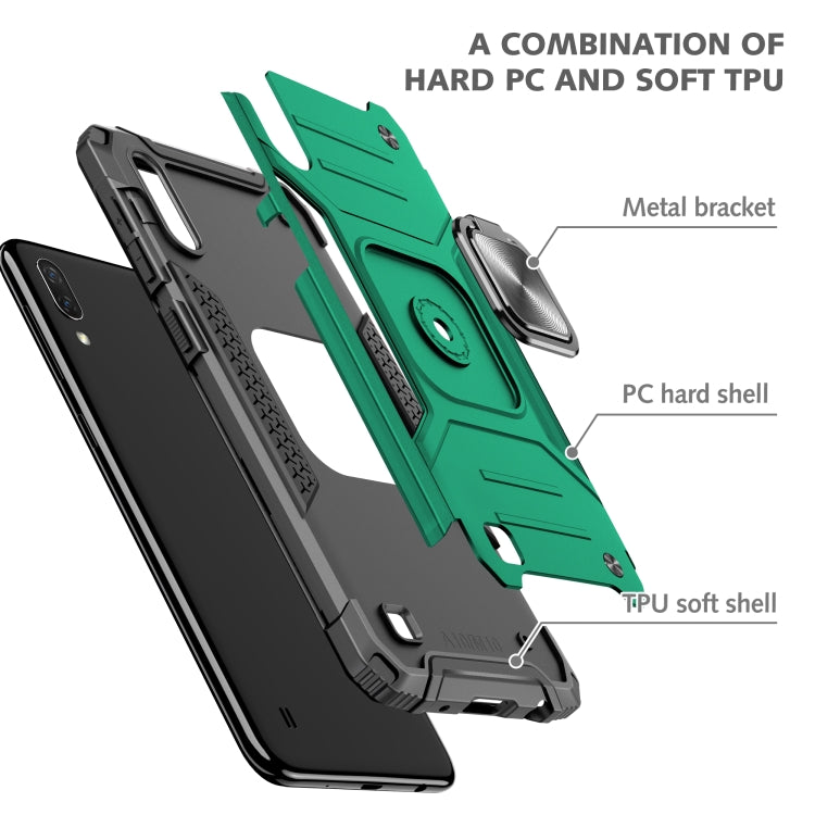 For Samsung Galaxy A10 / M10 Magnetic Armor Shockproof TPU + PC Case with Metal Ring Holder