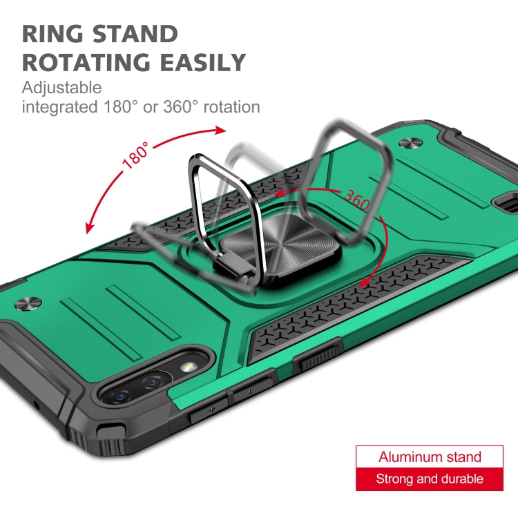 For Samsung Galaxy A10 / M10 Magnetic Armor Shockproof TPU + PC Case with Metal Ring Holder