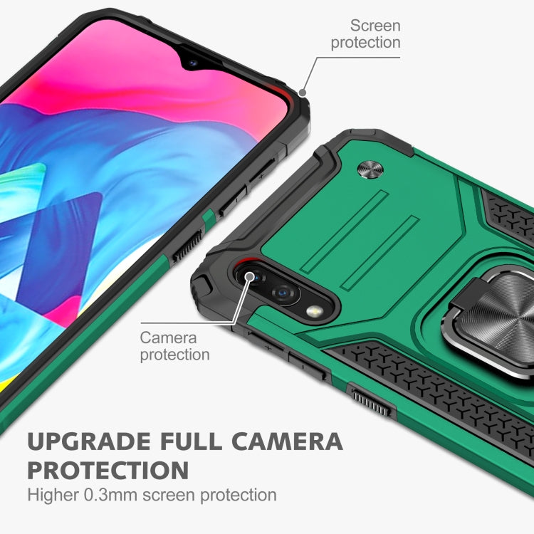 For Samsung Galaxy A10 / M10 Magnetic Armor Shockproof TPU + PC Case with Metal Ring Holder
