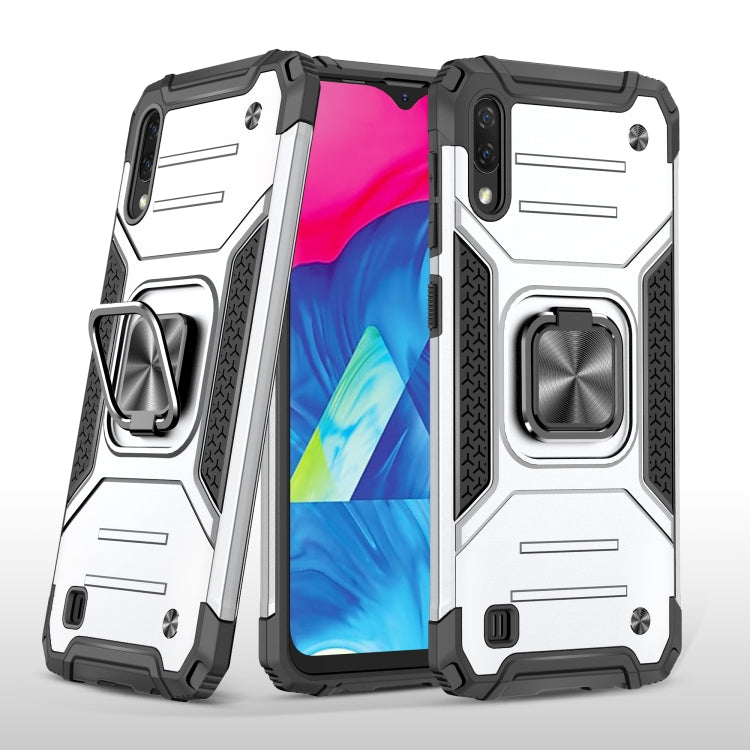 For Samsung Galaxy A10 / M10 Magnetic Armor Shockproof TPU + PC Case with Metal Ring Holder
