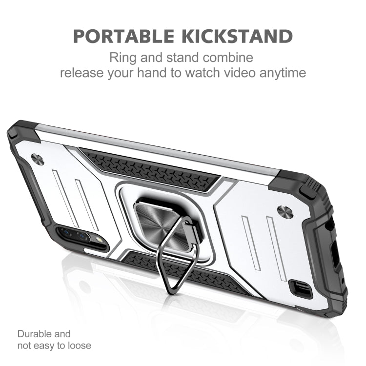 For Samsung Galaxy A10 / M10 Magnetic Armor Shockproof TPU + PC Case with Metal Ring Holder