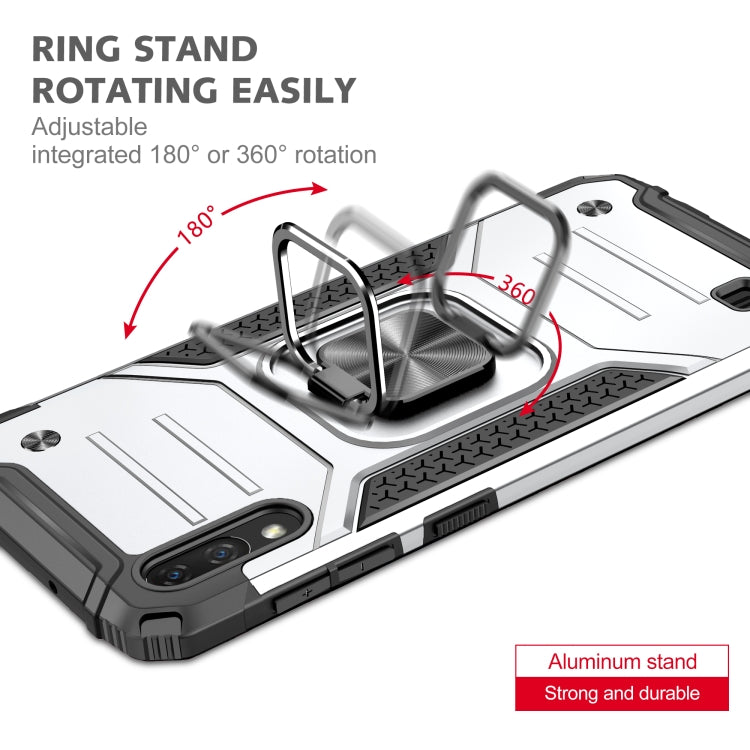 For Samsung Galaxy A10 / M10 Magnetic Armor Shockproof TPU + PC Case with Metal Ring Holder