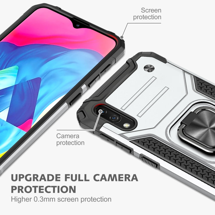 For Samsung Galaxy A10 / M10 Magnetic Armor Shockproof TPU + PC Case with Metal Ring Holder