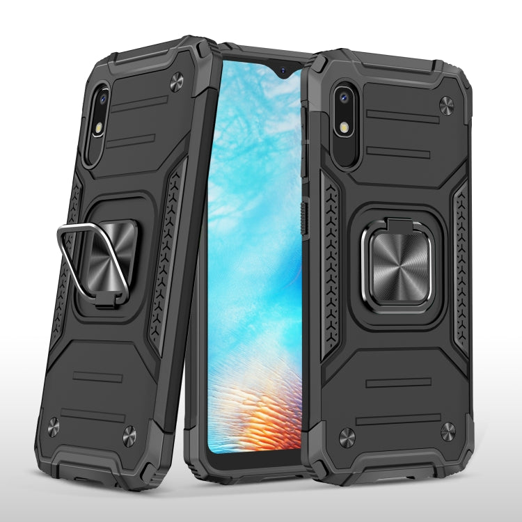 For Samsung Galaxy A10e Magnetic Armor Shockproof TPU + PC Case with Metal Ring Holder