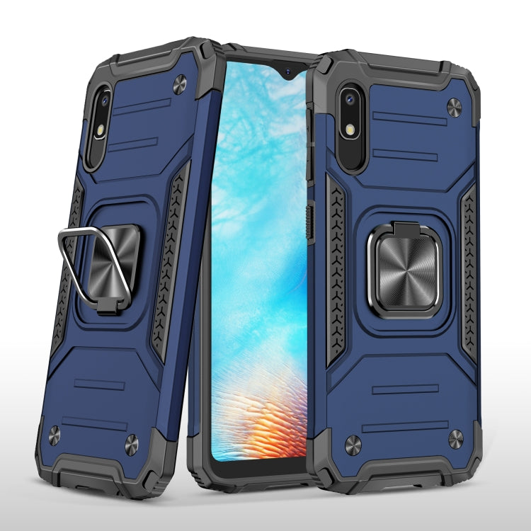 For Samsung Galaxy A10e Magnetic Armor Shockproof TPU + PC Case with Metal Ring Holder