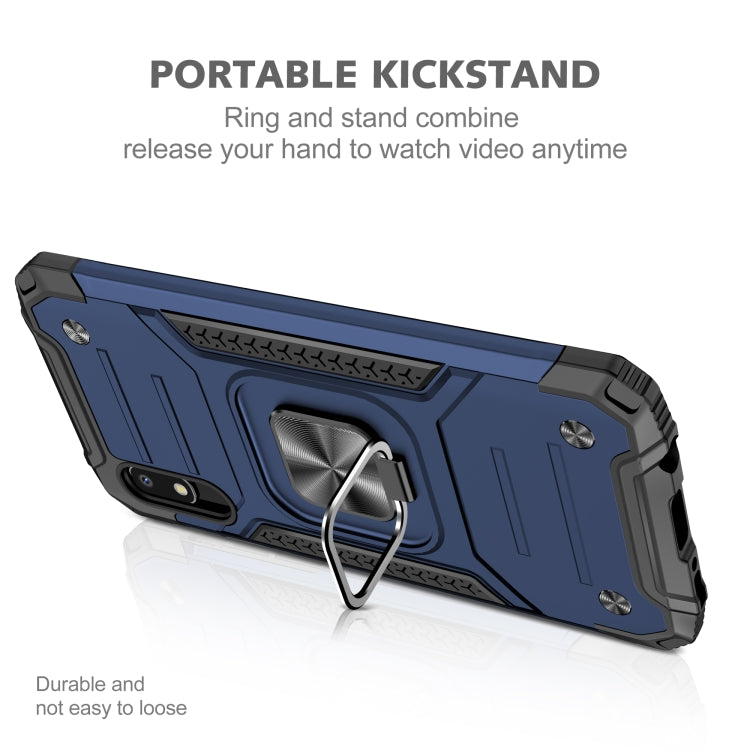 For Samsung Galaxy A10e Magnetic Armor Shockproof TPU + PC Case with Metal Ring Holder
