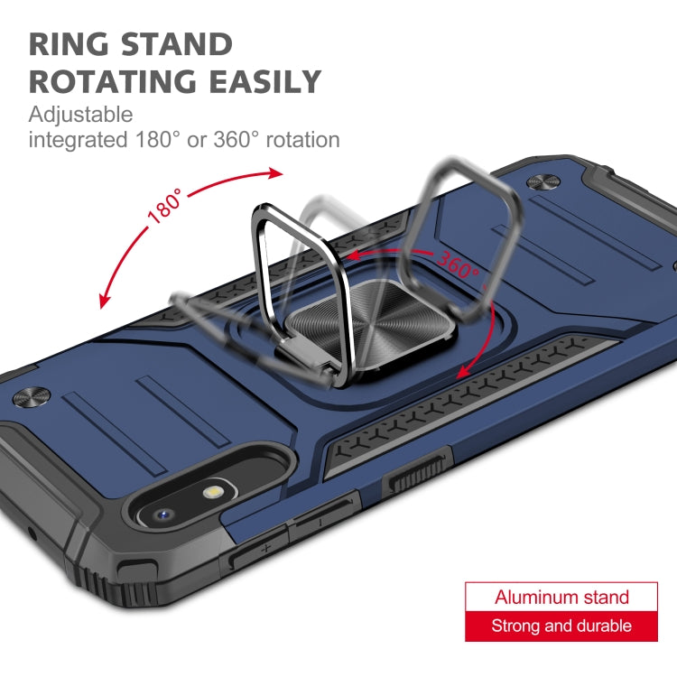For Samsung Galaxy A10e Magnetic Armor Shockproof TPU + PC Case with Metal Ring Holder