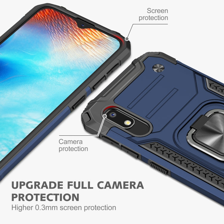 For Samsung Galaxy A10e Magnetic Armor Shockproof TPU + PC Case with Metal Ring Holder