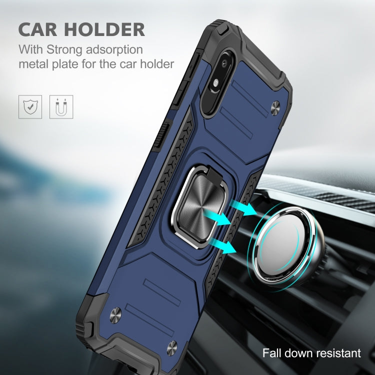 For Samsung Galaxy A10e Magnetic Armor Shockproof TPU + PC Case with Metal Ring Holder