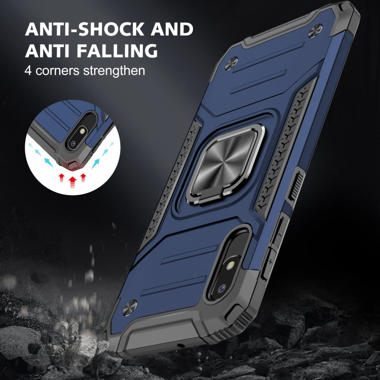 For Samsung Galaxy A10e Magnetic Armor Shockproof TPU + PC Case with Metal Ring Holder