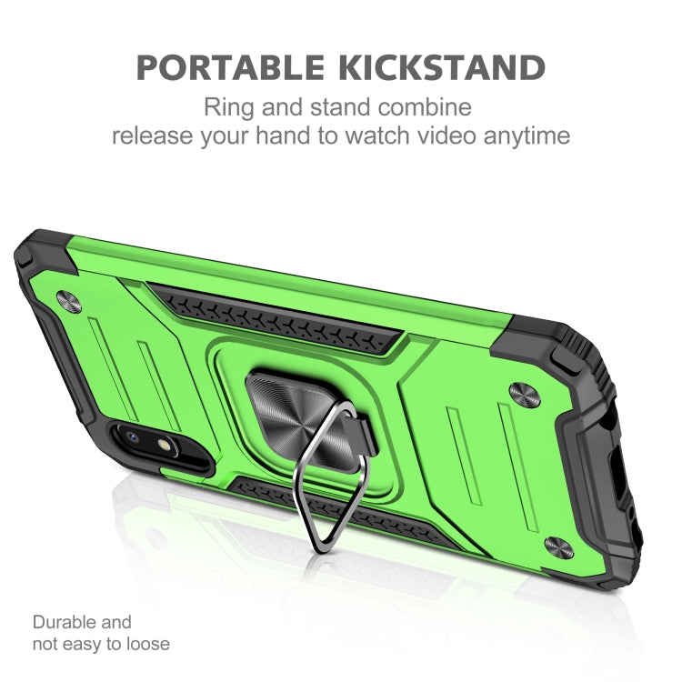 For Samsung Galaxy A10e Magnetic Armor Shockproof TPU + PC Case with Metal Ring Holder