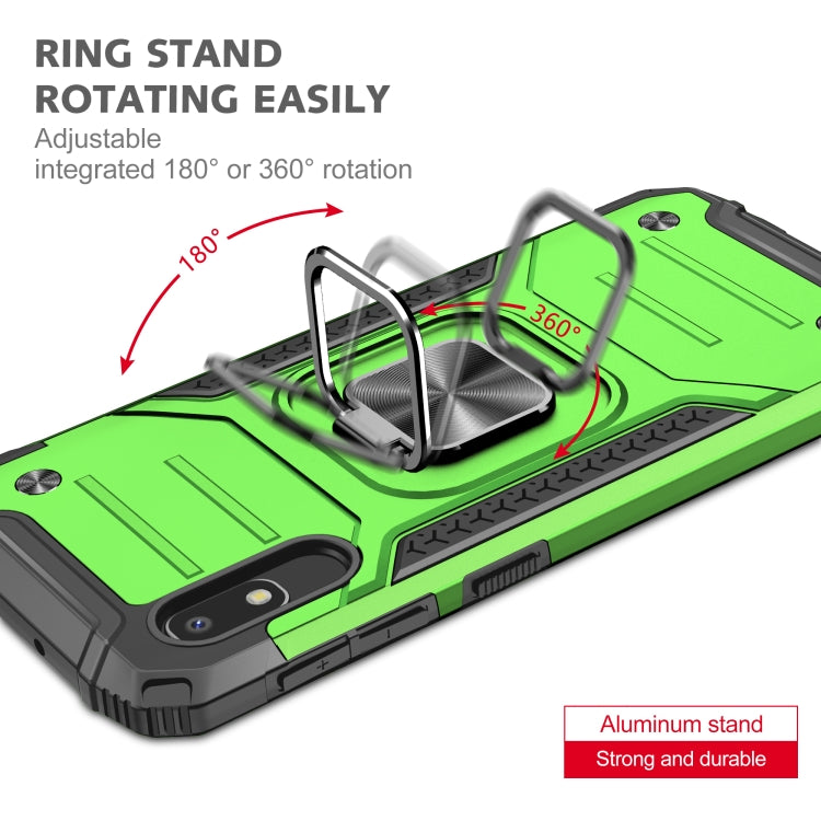 For Samsung Galaxy A10e Magnetic Armor Shockproof TPU + PC Case with Metal Ring Holder