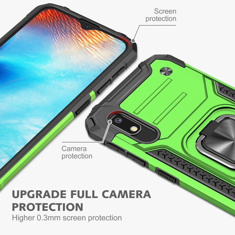 For Samsung Galaxy A10e Magnetic Armor Shockproof TPU + PC Case with Metal Ring Holder