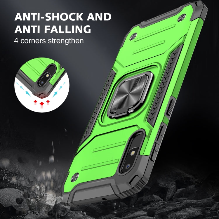 For Samsung Galaxy A10e Magnetic Armor Shockproof TPU + PC Case with Metal Ring Holder