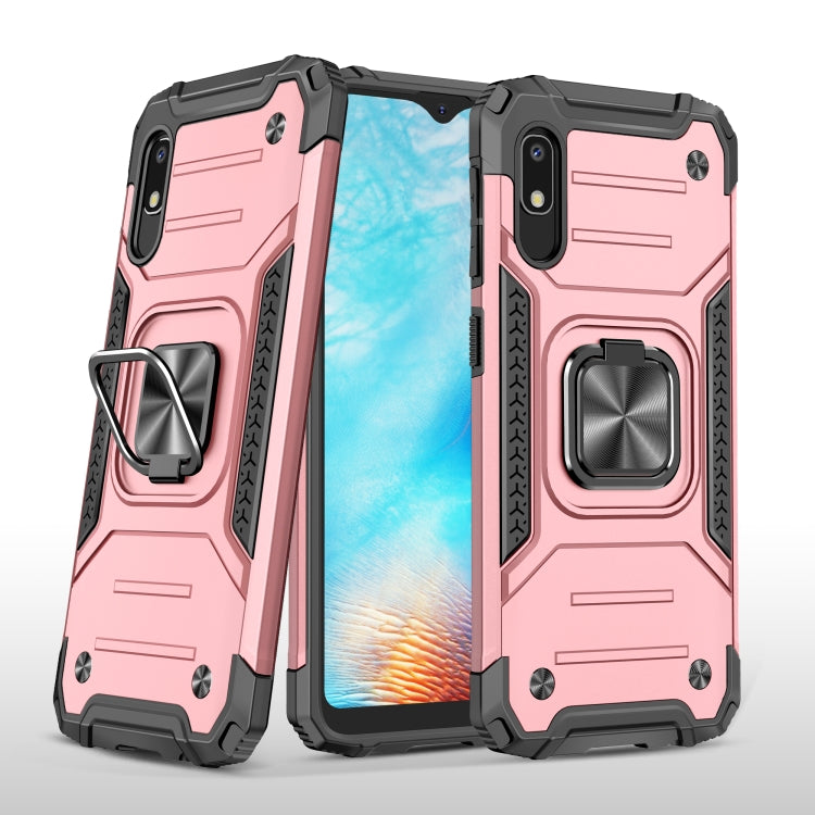 For Samsung Galaxy A10e Magnetic Armor Shockproof TPU + PC Case with Metal Ring Holder
