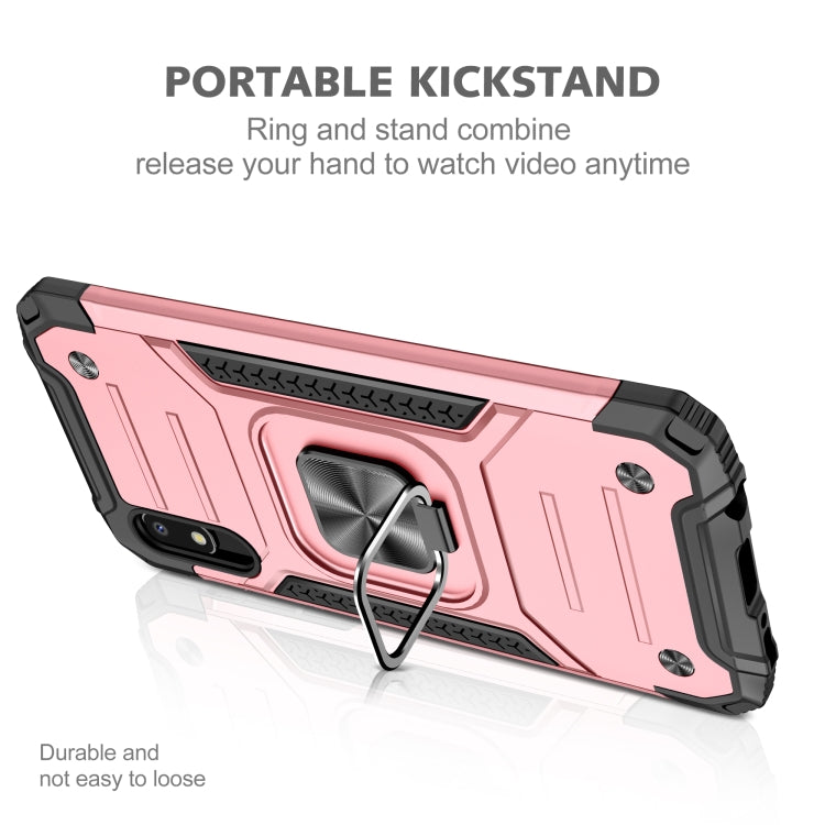 For Samsung Galaxy A10e Magnetic Armor Shockproof TPU + PC Case with Metal Ring Holder