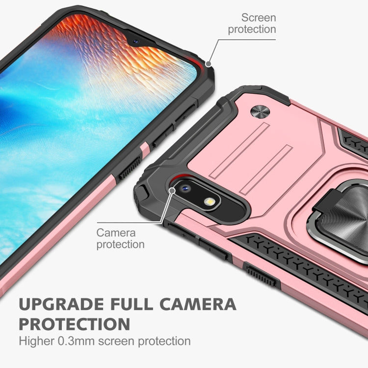 For Samsung Galaxy A10e Magnetic Armor Shockproof TPU + PC Case with Metal Ring Holder