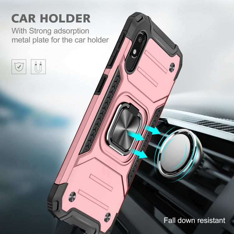For Samsung Galaxy A10e Magnetic Armor Shockproof TPU + PC Case with Metal Ring Holder