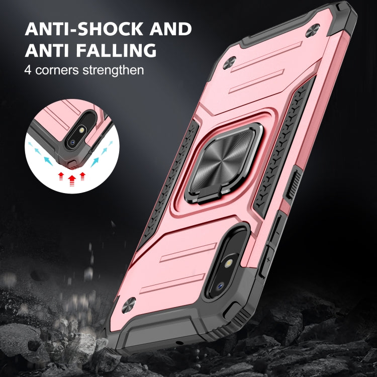 For Samsung Galaxy A10e Magnetic Armor Shockproof TPU + PC Case with Metal Ring Holder