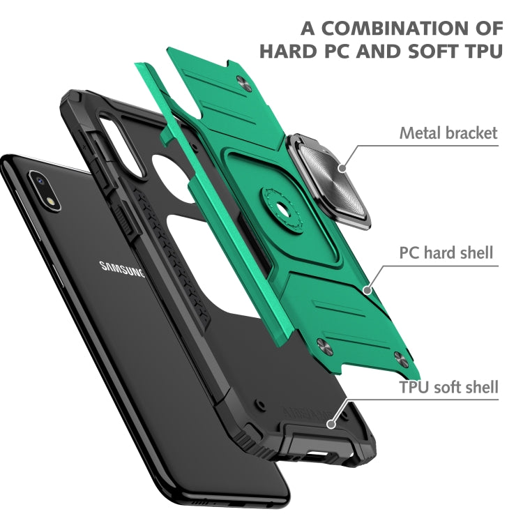 For Samsung Galaxy A10e Magnetic Armor Shockproof TPU + PC Case with Metal Ring Holder