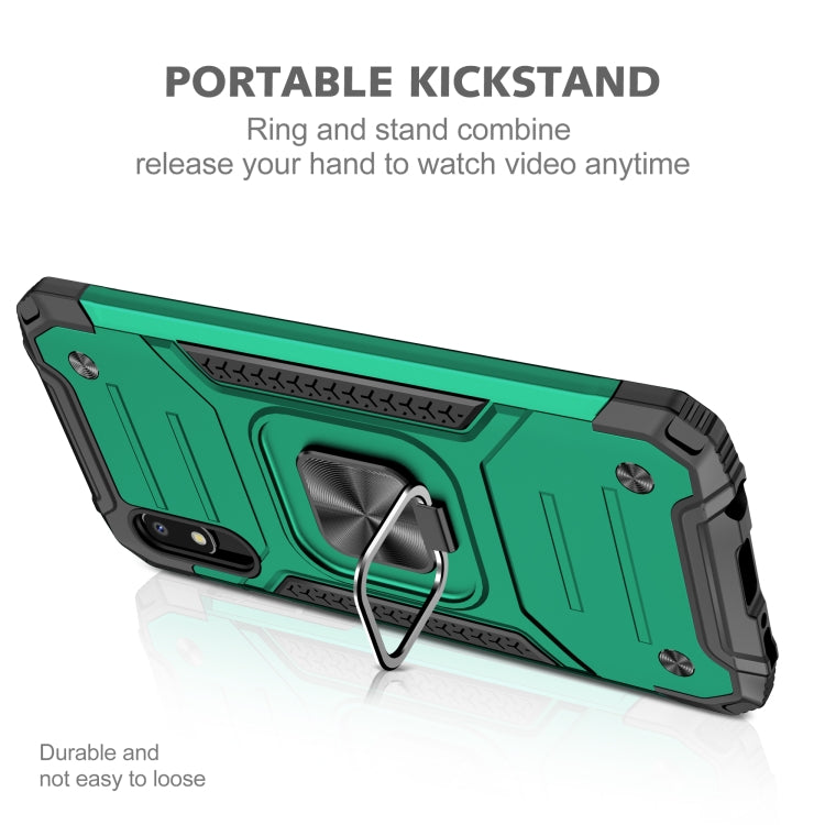 For Samsung Galaxy A10e Magnetic Armor Shockproof TPU + PC Case with Metal Ring Holder