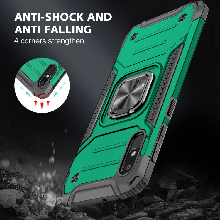 For Samsung Galaxy A10e Magnetic Armor Shockproof TPU + PC Case with Metal Ring Holder