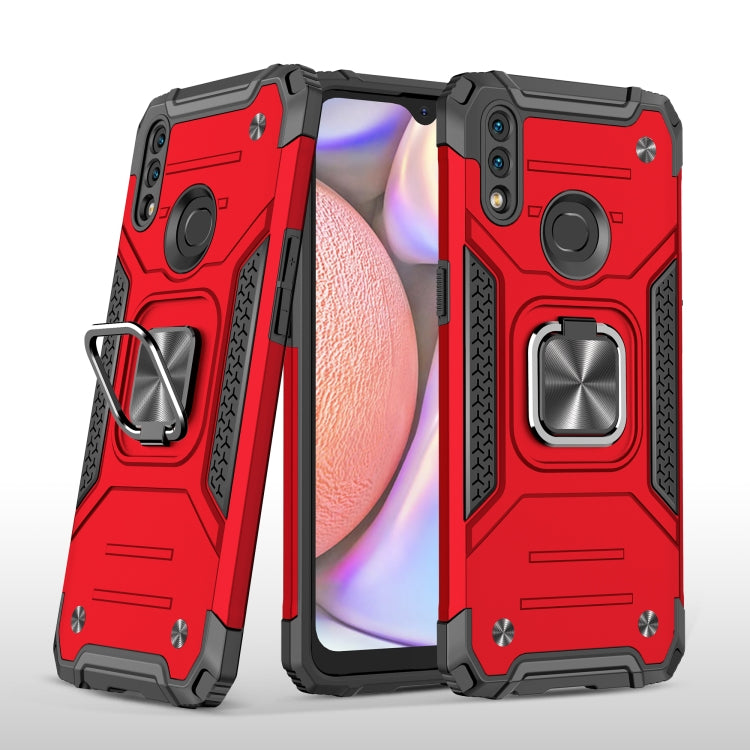 For Samsung Galaxy A10s Magnetic Armor Shockproof TPU + PC Case with Metal Ring Holder