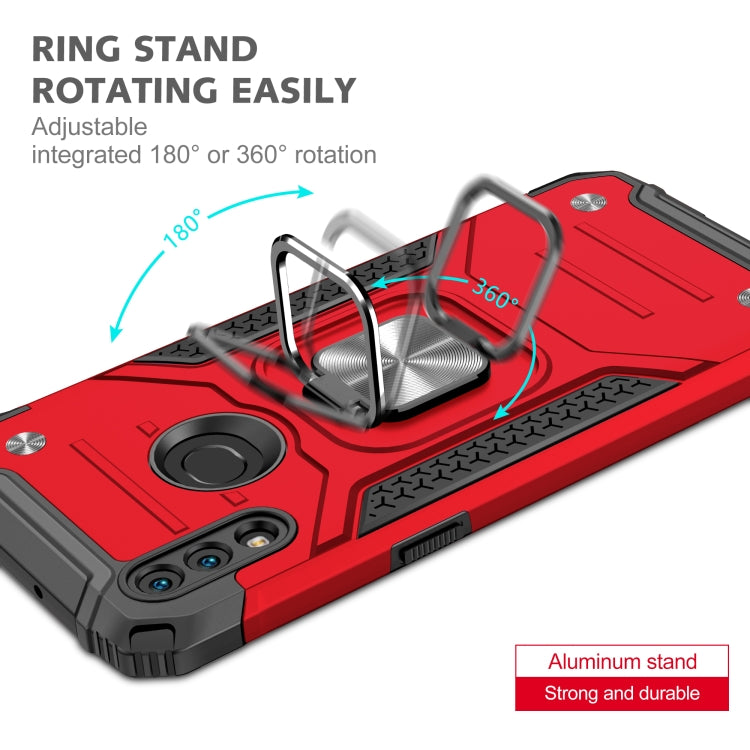 For Samsung Galaxy A10s Magnetic Armor Shockproof TPU + PC Case with Metal Ring Holder