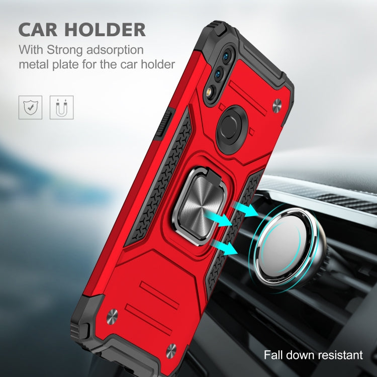 For Samsung Galaxy A10s Magnetic Armor Shockproof TPU + PC Case with Metal Ring Holder