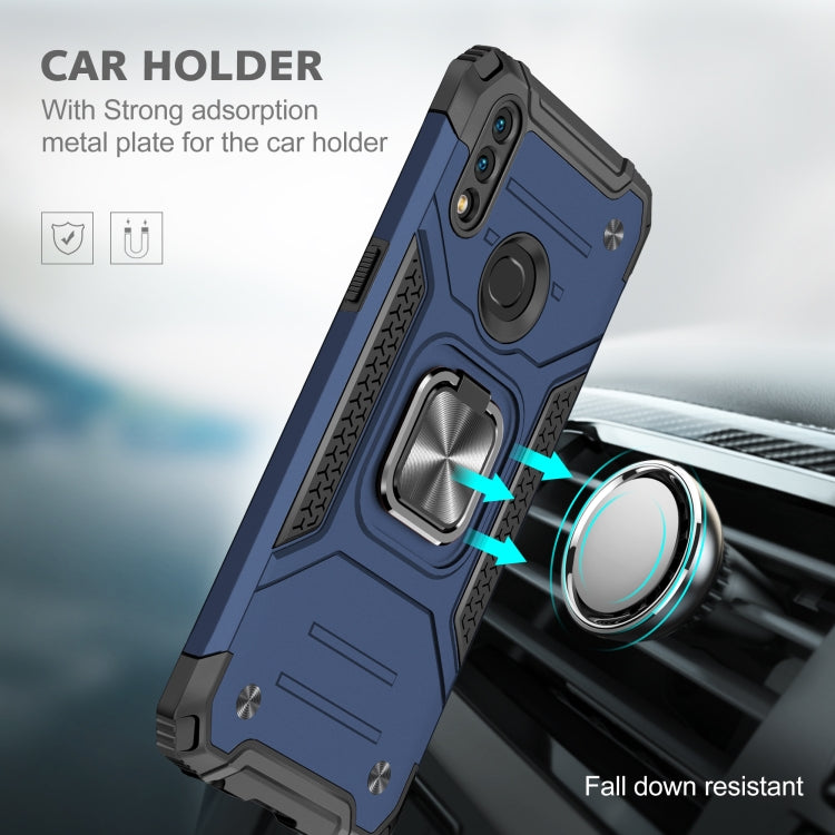 For Samsung Galaxy A10s Magnetic Armor Shockproof TPU + PC Case with Metal Ring Holder