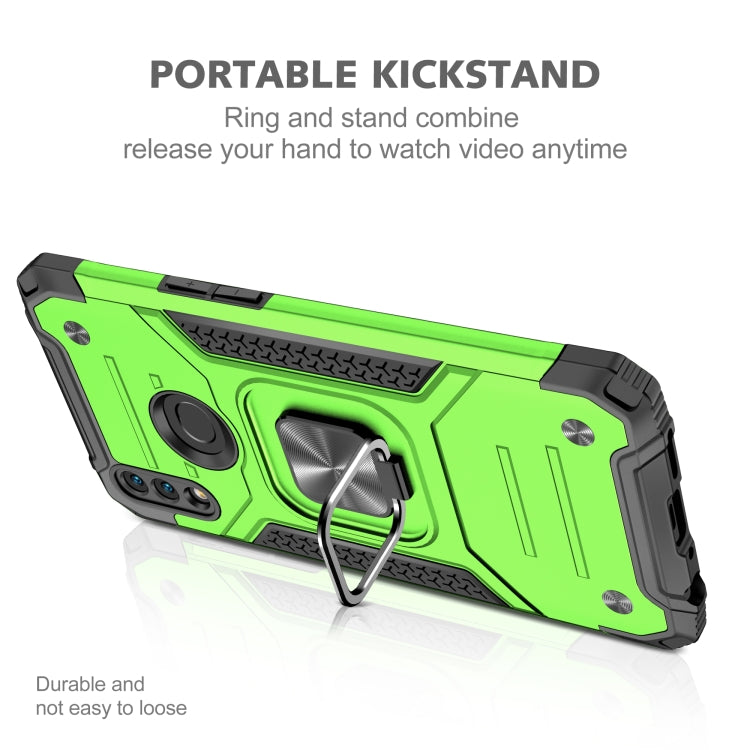 For Samsung Galaxy A10s Magnetic Armor Shockproof TPU + PC Case with Metal Ring Holder