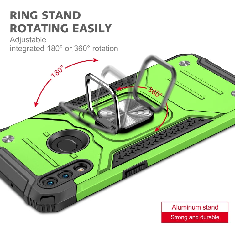 For Samsung Galaxy A10s Magnetic Armor Shockproof TPU + PC Case with Metal Ring Holder