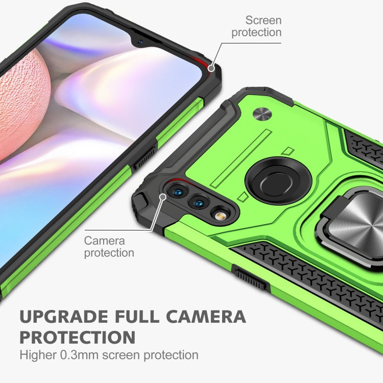 For Samsung Galaxy A10s Magnetic Armor Shockproof TPU + PC Case with Metal Ring Holder