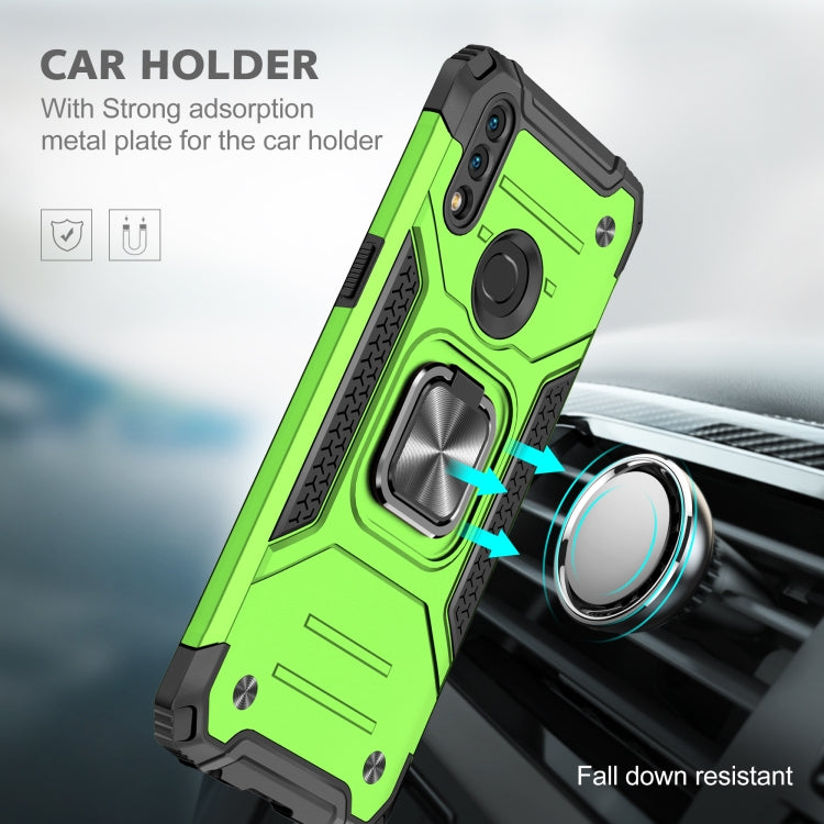 For Samsung Galaxy A10s Magnetic Armor Shockproof TPU + PC Case with Metal Ring Holder