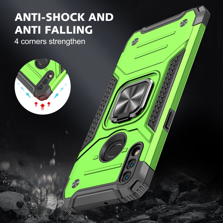 For Samsung Galaxy A10s Magnetic Armor Shockproof TPU + PC Case with Metal Ring Holder