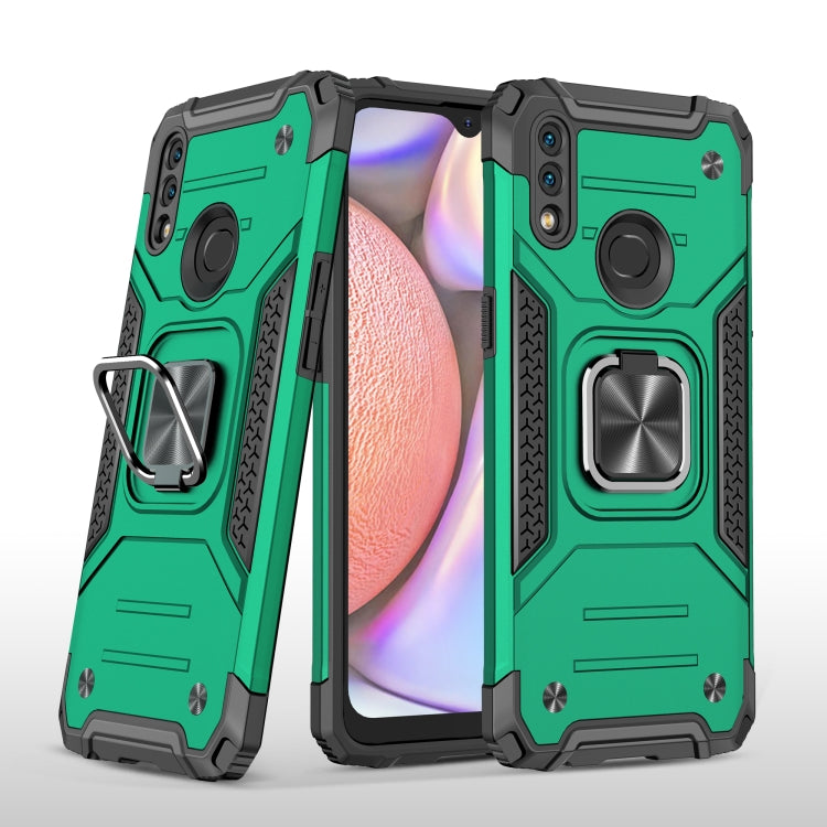 For Samsung Galaxy A10s Magnetic Armor Shockproof TPU + PC Case with Metal Ring Holder