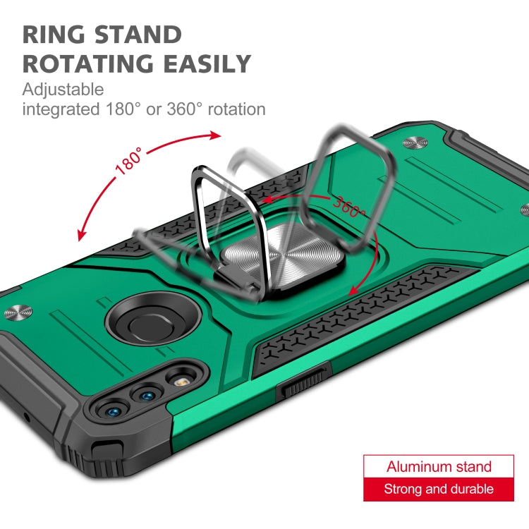 For Samsung Galaxy A10s Magnetic Armor Shockproof TPU + PC Case with Metal Ring Holder