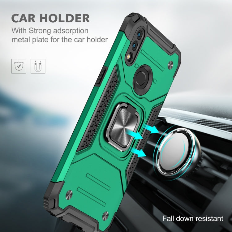For Samsung Galaxy A10s Magnetic Armor Shockproof TPU + PC Case with Metal Ring Holder