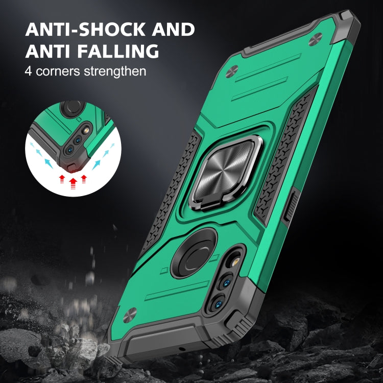 For Samsung Galaxy A10s Magnetic Armor Shockproof TPU + PC Case with Metal Ring Holder