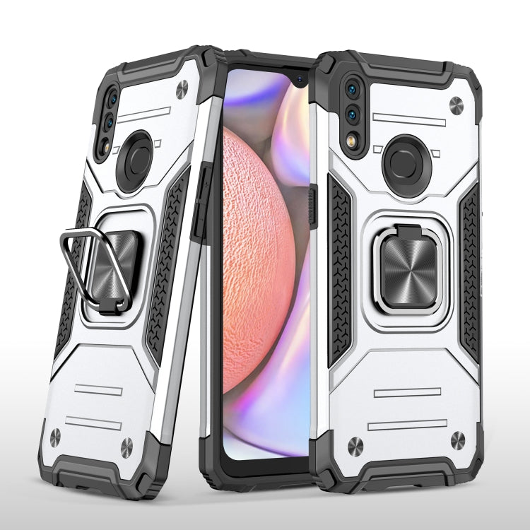 For Samsung Galaxy A10s Magnetic Armor Shockproof TPU + PC Case with Metal Ring Holder