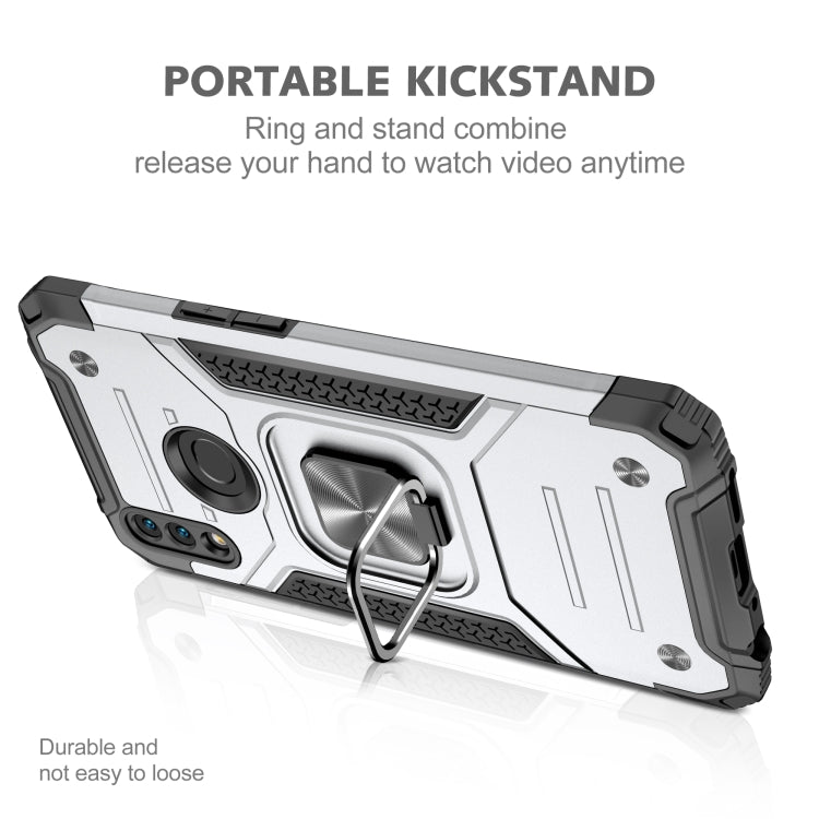 For Samsung Galaxy A10s Magnetic Armor Shockproof TPU + PC Case with Metal Ring Holder