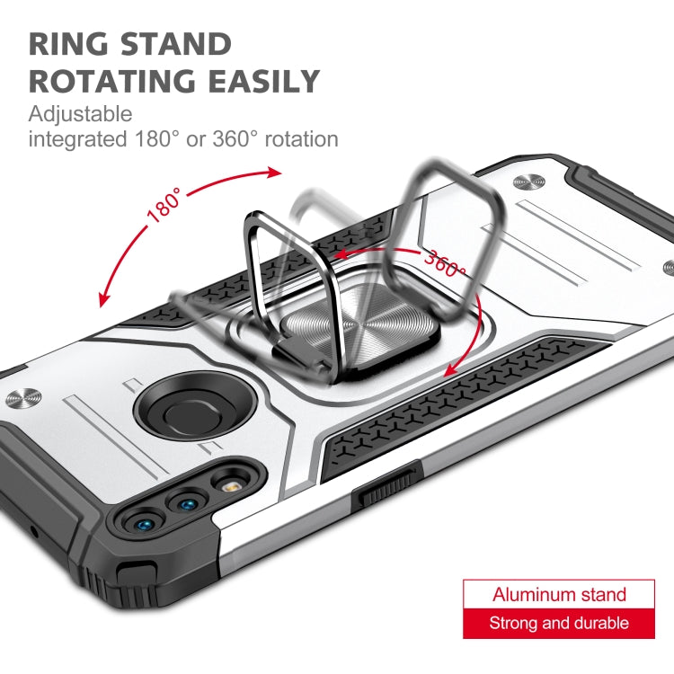 For Samsung Galaxy A10s Magnetic Armor Shockproof TPU + PC Case with Metal Ring Holder