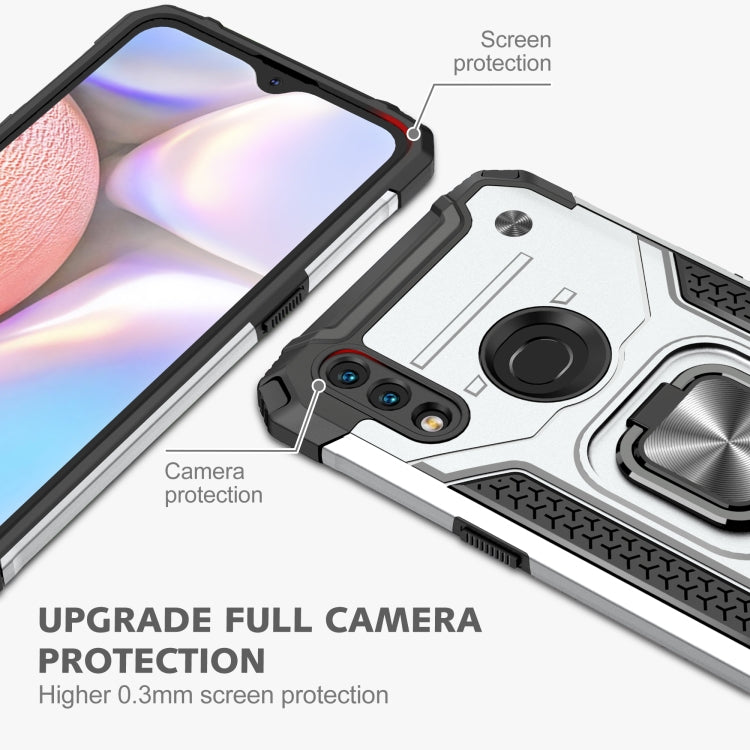 For Samsung Galaxy A10s Magnetic Armor Shockproof TPU + PC Case with Metal Ring Holder