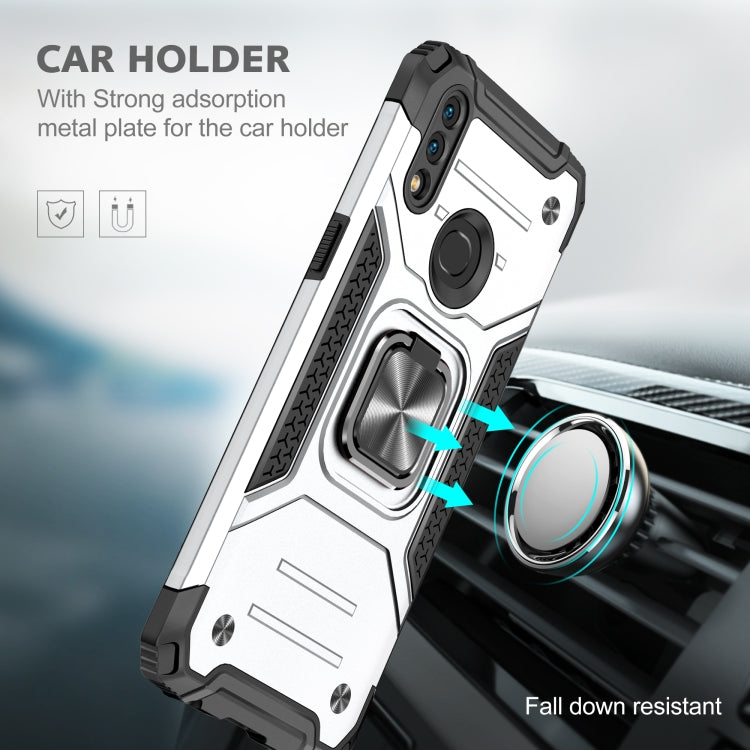 For Samsung Galaxy A10s Magnetic Armor Shockproof TPU + PC Case with Metal Ring Holder