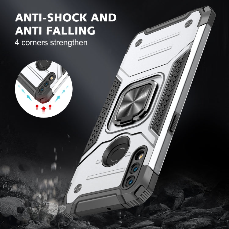 For Samsung Galaxy A10s Magnetic Armor Shockproof TPU + PC Case with Metal Ring Holder