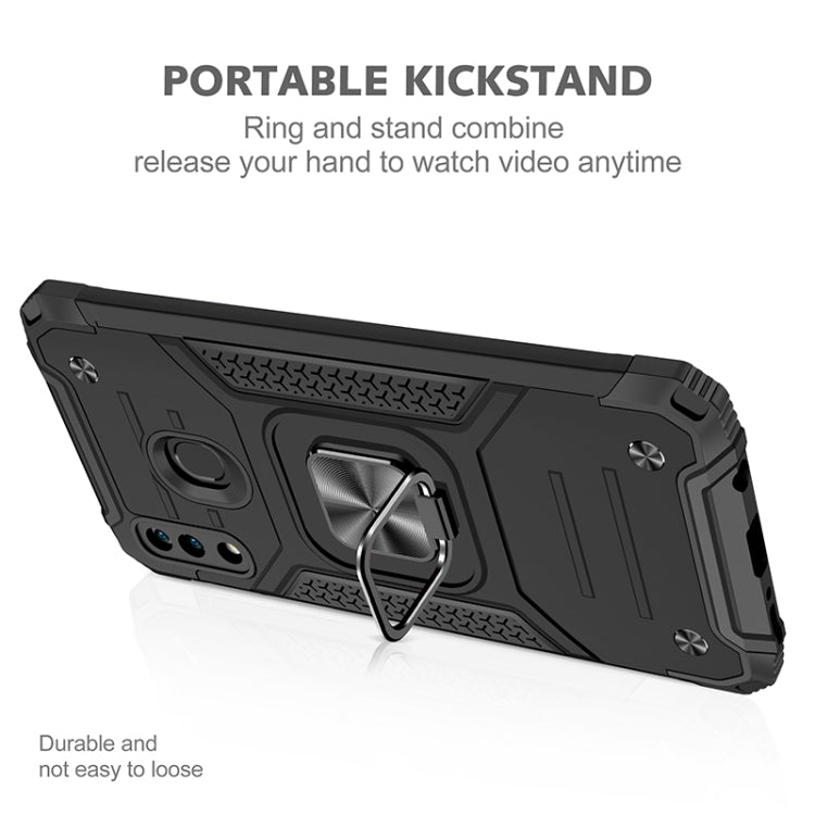 For Samsung Galaxy A20 / A30 Magnetic Armor Shockproof TPU + PC Case with Metal Ring Holder