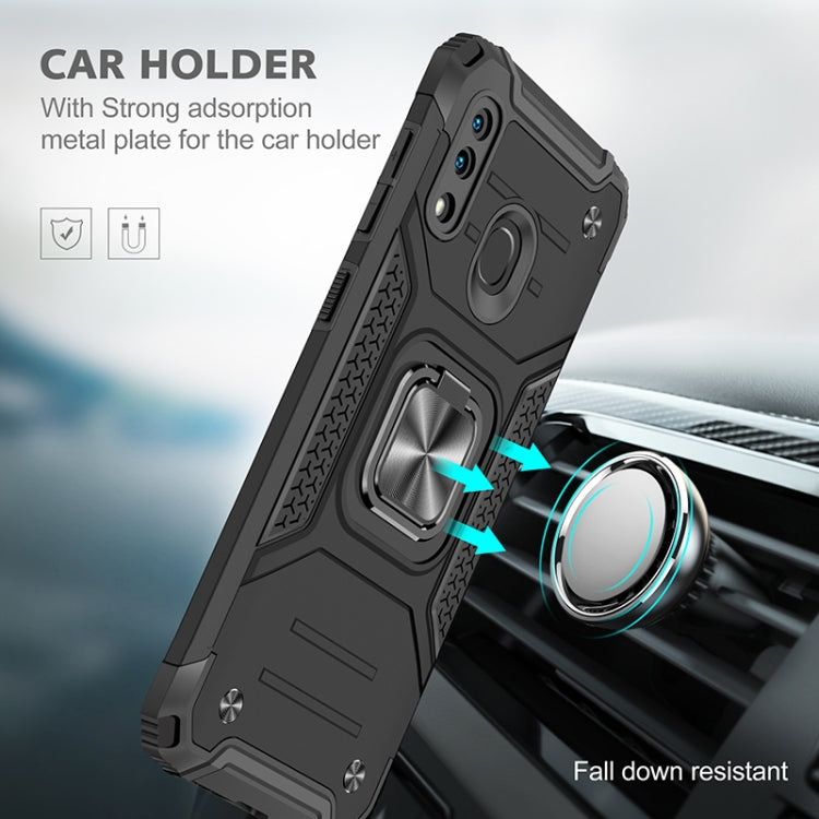 For Samsung Galaxy A20 / A30 Magnetic Armor Shockproof TPU + PC Case with Metal Ring Holder