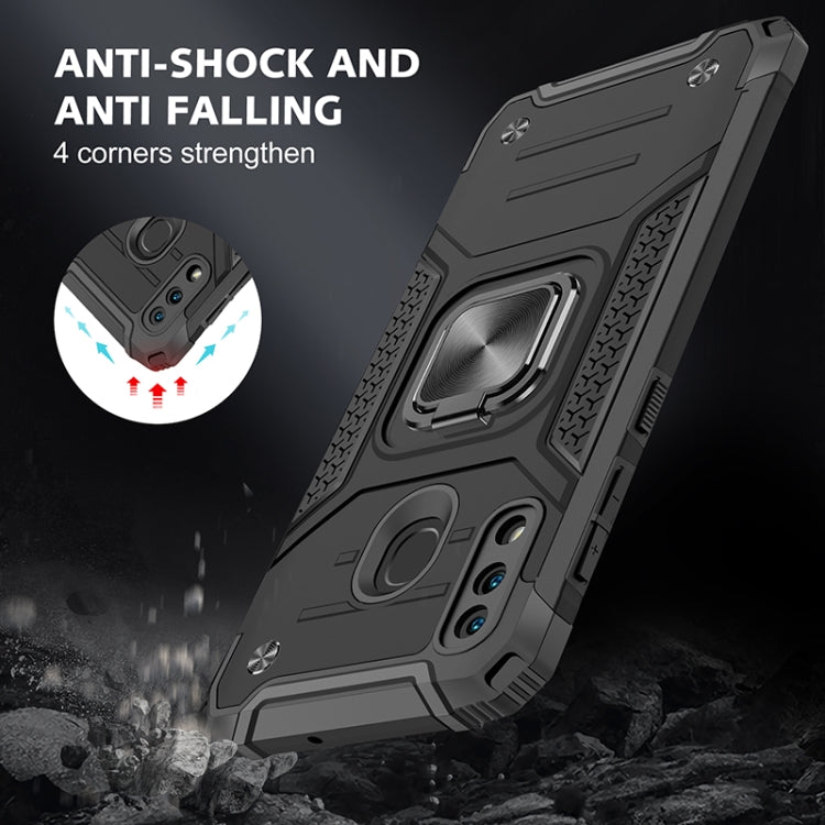 For Samsung Galaxy A20 / A30 Magnetic Armor Shockproof TPU + PC Case with Metal Ring Holder