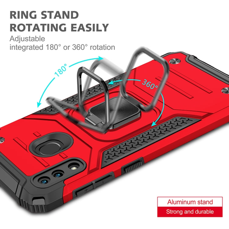 For Samsung Galaxy A20 / A30 Magnetic Armor Shockproof TPU + PC Case with Metal Ring Holder